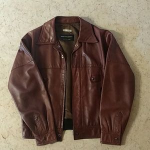 Saks Fifth Avenue Brown Leather Jacket